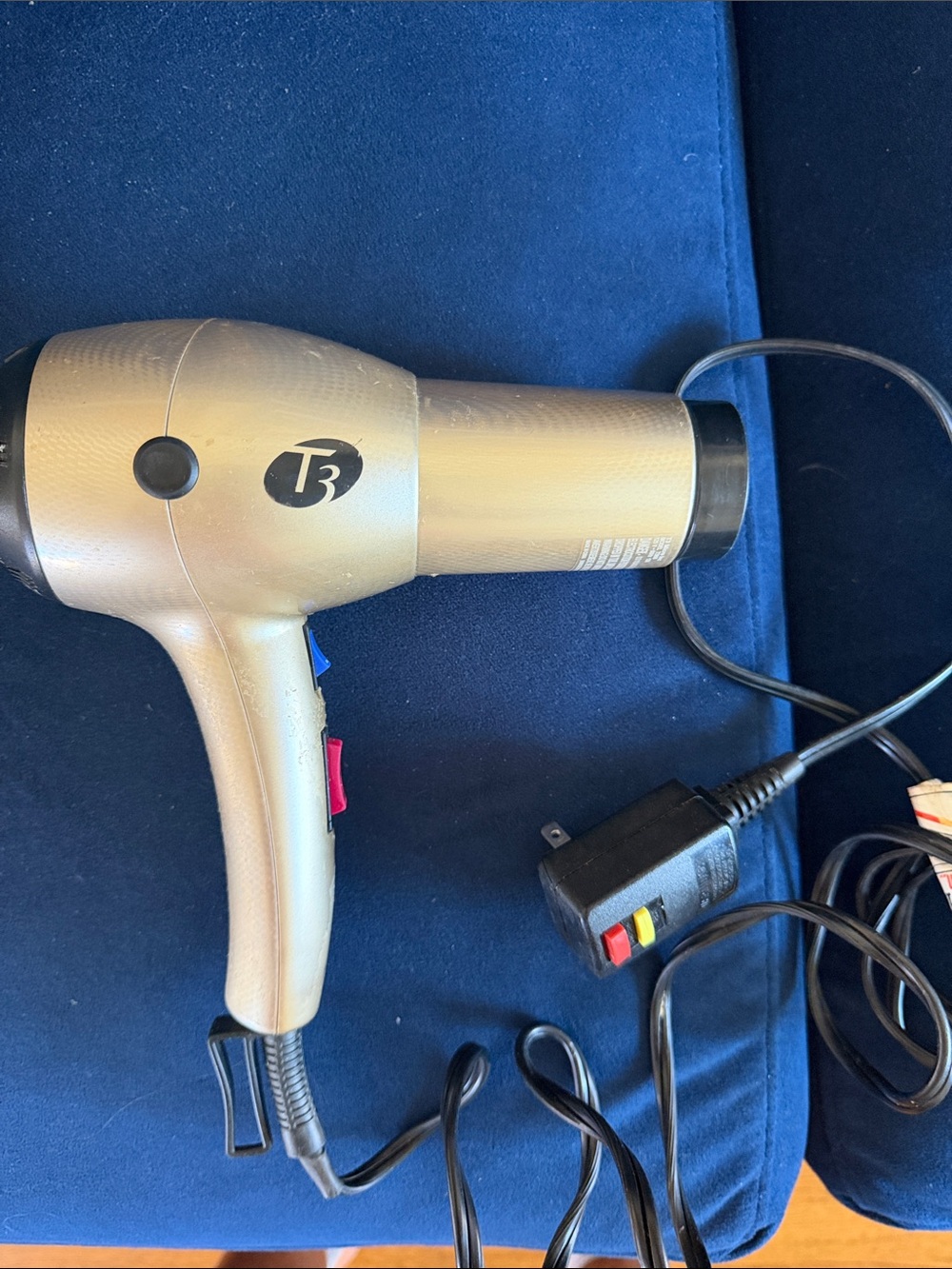 T3 Metallic Silver Hair Dryer with T3 Logo